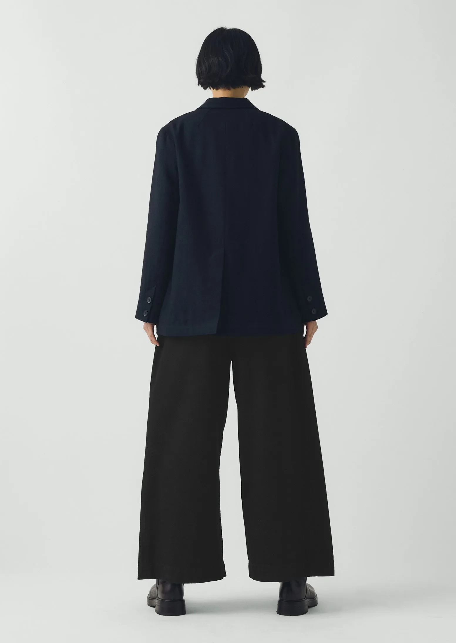 Wool Linen Double Breasted Jacket | Black Indigo sold by TOAST product image thumbnail 5