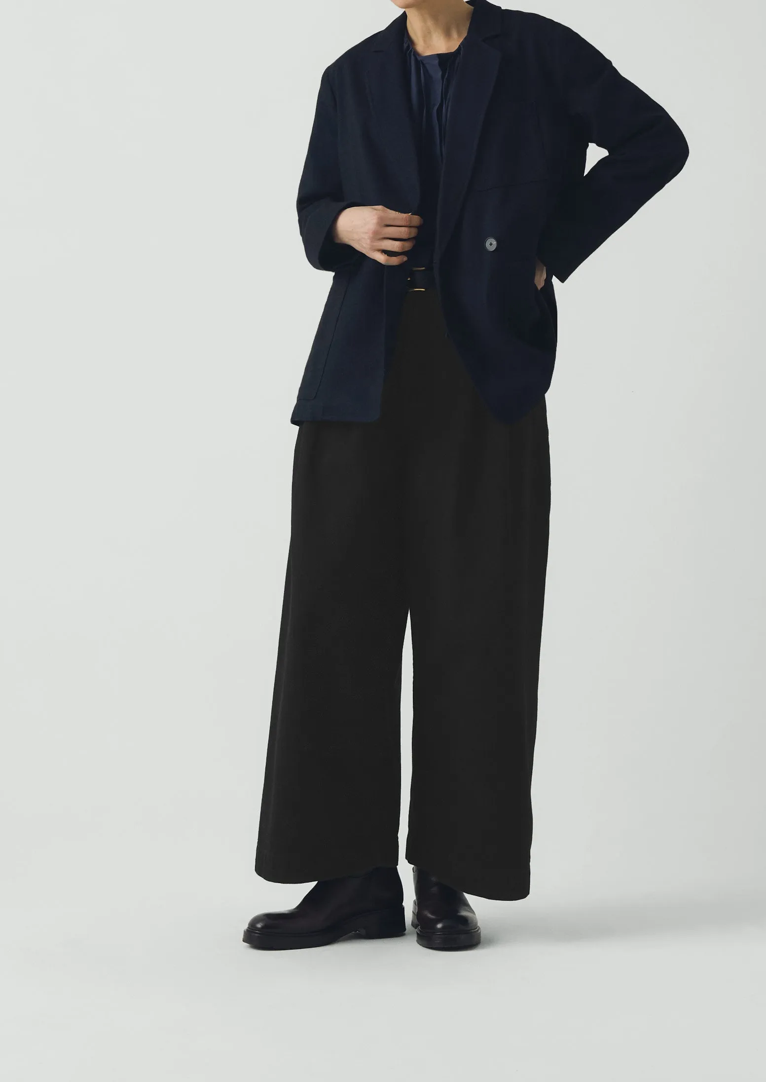 Wool Linen Double Breasted Jacket | Black Indigo sold by TOAST product image thumbnail 2