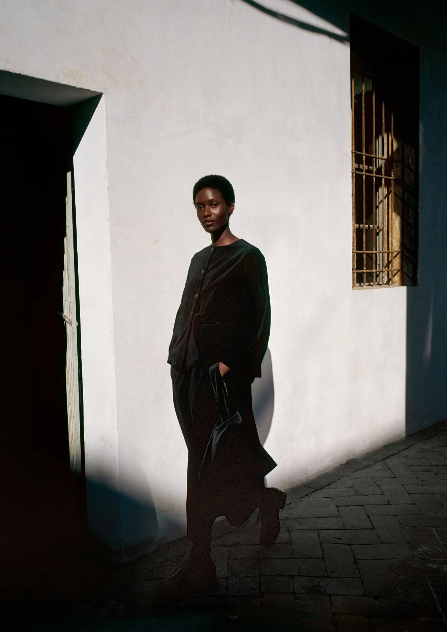 Round Neck Cotton Velvet Jacket | Black sold by TOAST product image thumbnail 5