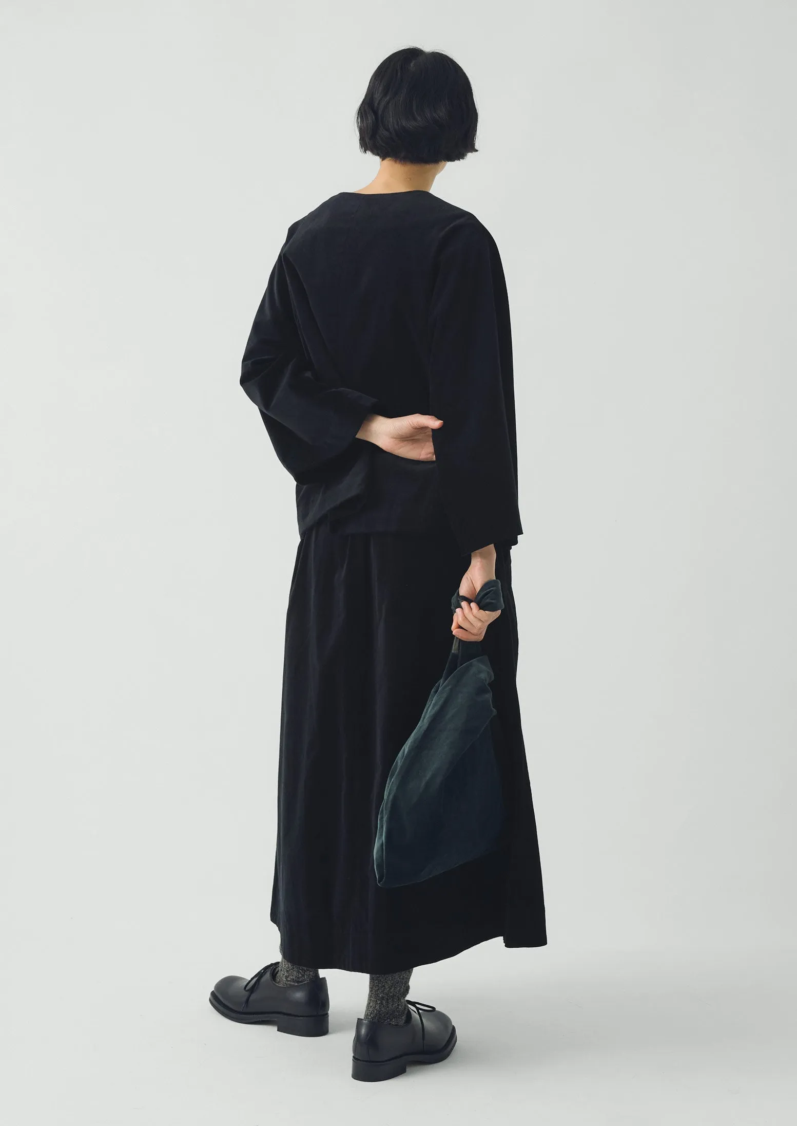 Round Neck Cotton Velvet Jacket | Black sold by TOAST product image thumbnail 3