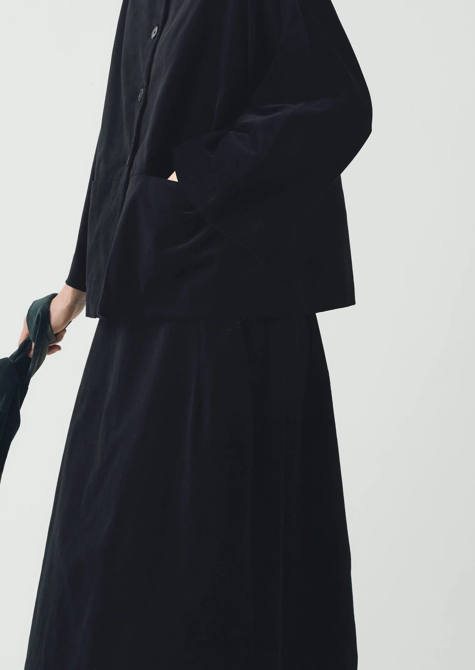 Round Neck Cotton Velvet Jacket | Black sold by TOAST product image thumbnail 4
