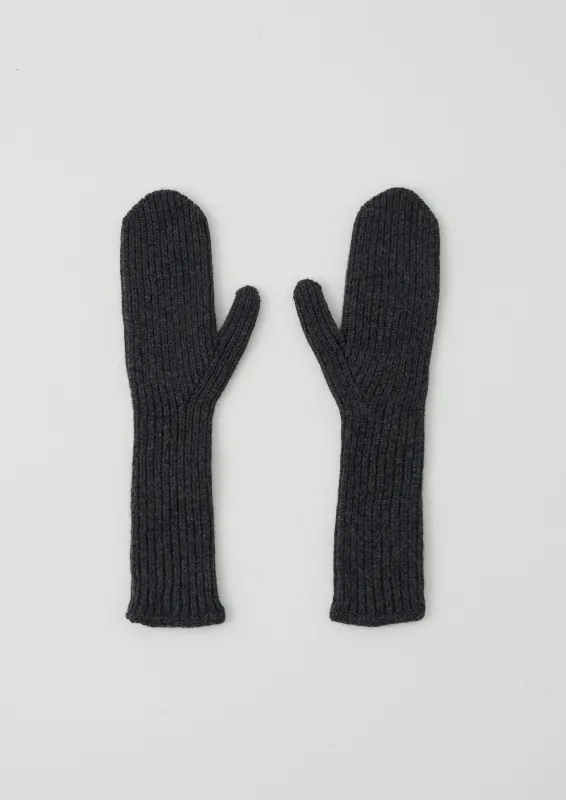 Long Wool Cashmere Mittens | Charcoal sold by TOAST