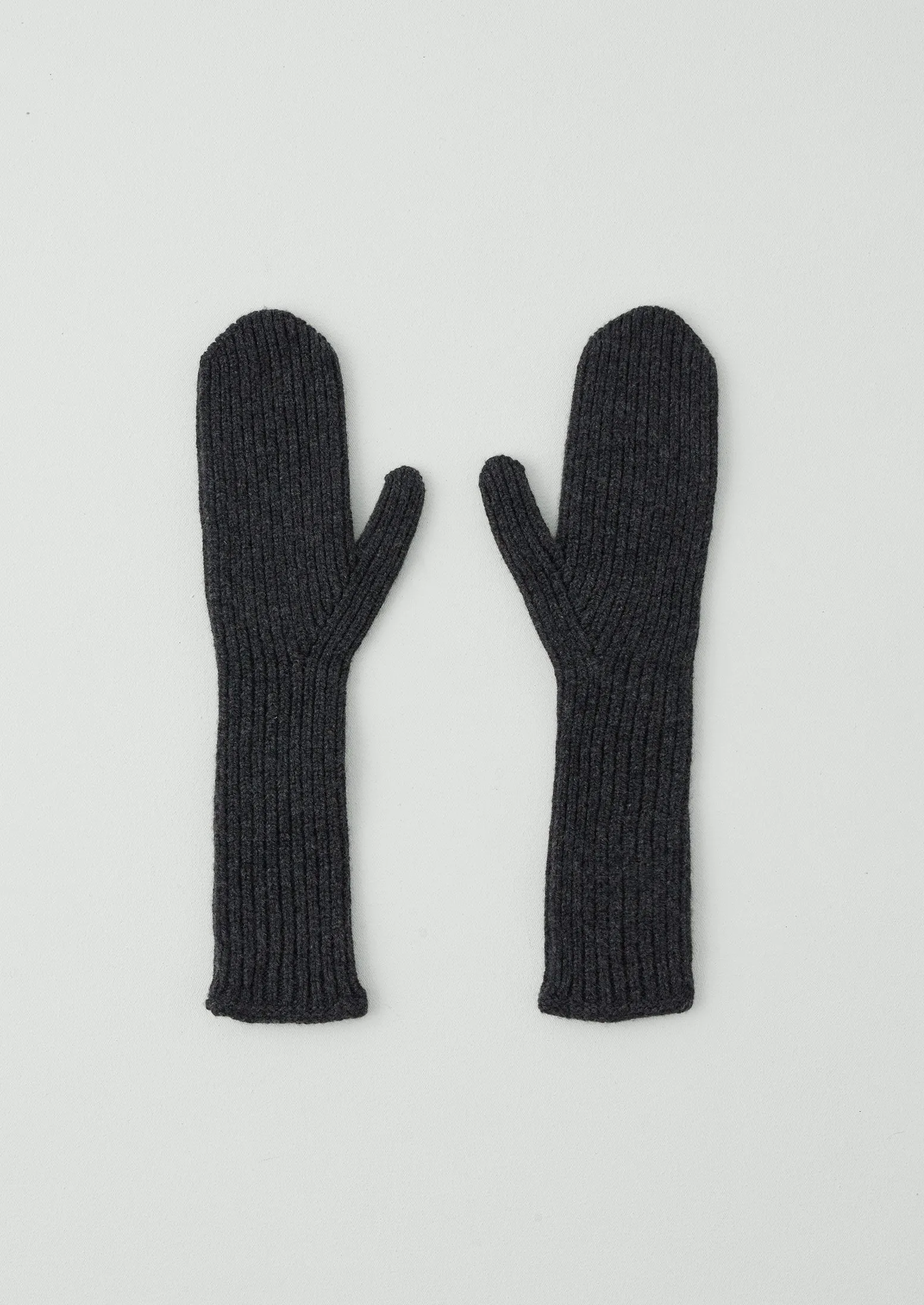 Long Wool Cashmere Mittens | Charcoal sold by TOAST