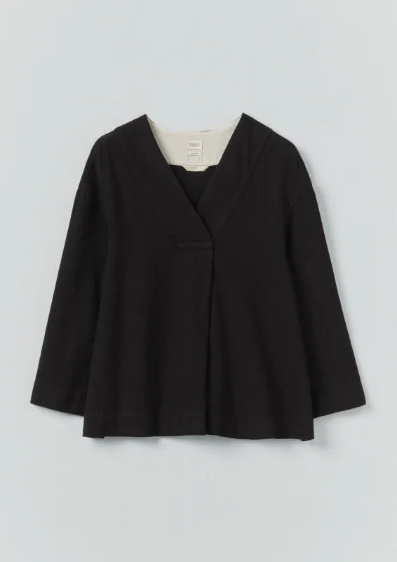 Brushed Linen Cotton Herringbone Top | Slate sold by TOAST