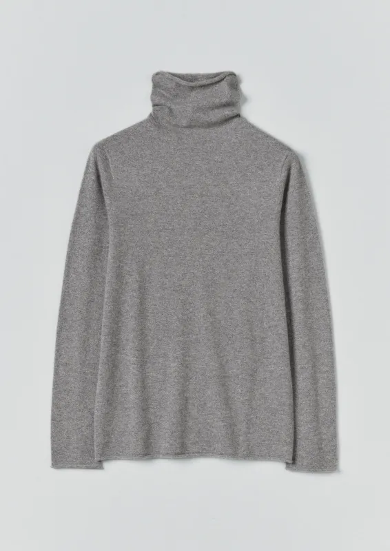 Cashmere Slim High Neck Sweater | Grey Melange sold by TOAST