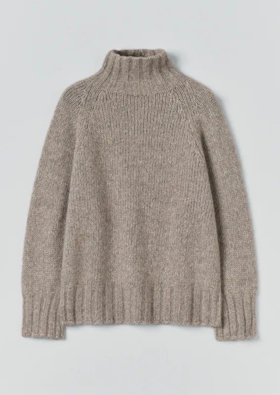 Lofty Alpaca High Neck Sweater | Stone sold by TOAST