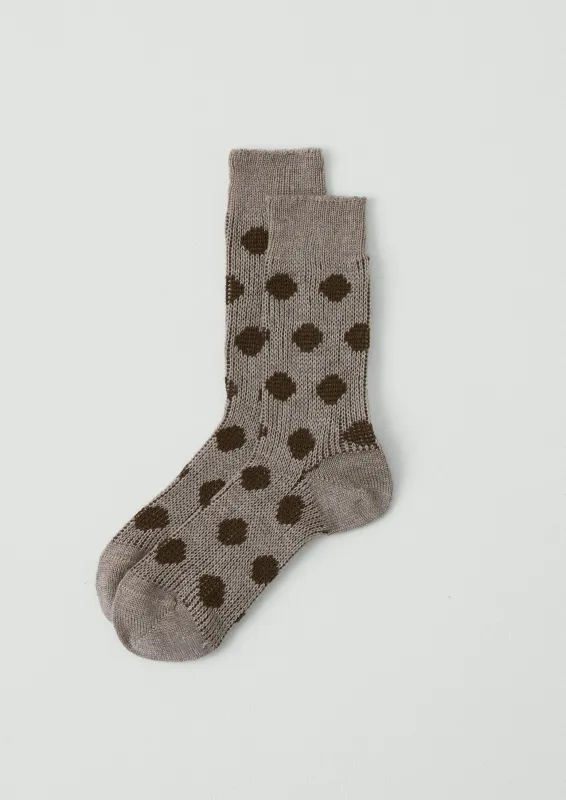 Maria La Rosa Spot Socks | Taupe/Mocha sold by TOAST