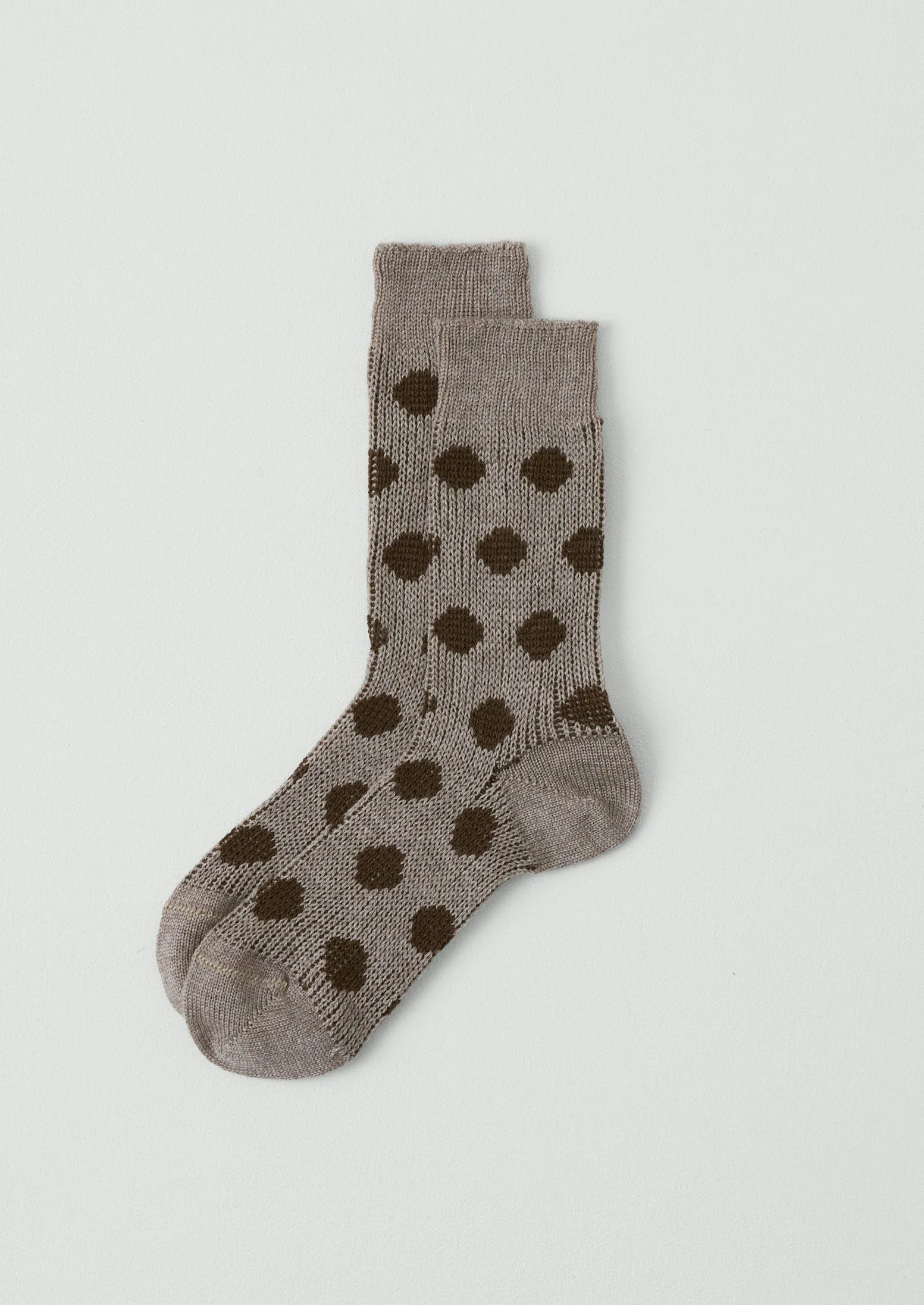 Maria La Rosa Spot Socks | Taupe/Mocha sold by TOAST