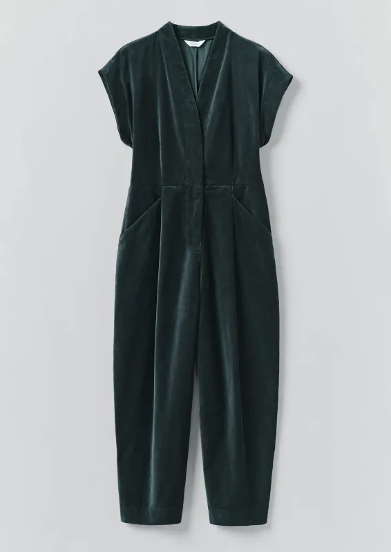 Cotton Velvet Cross Front Jumpsuit | Oil sold by TOAST