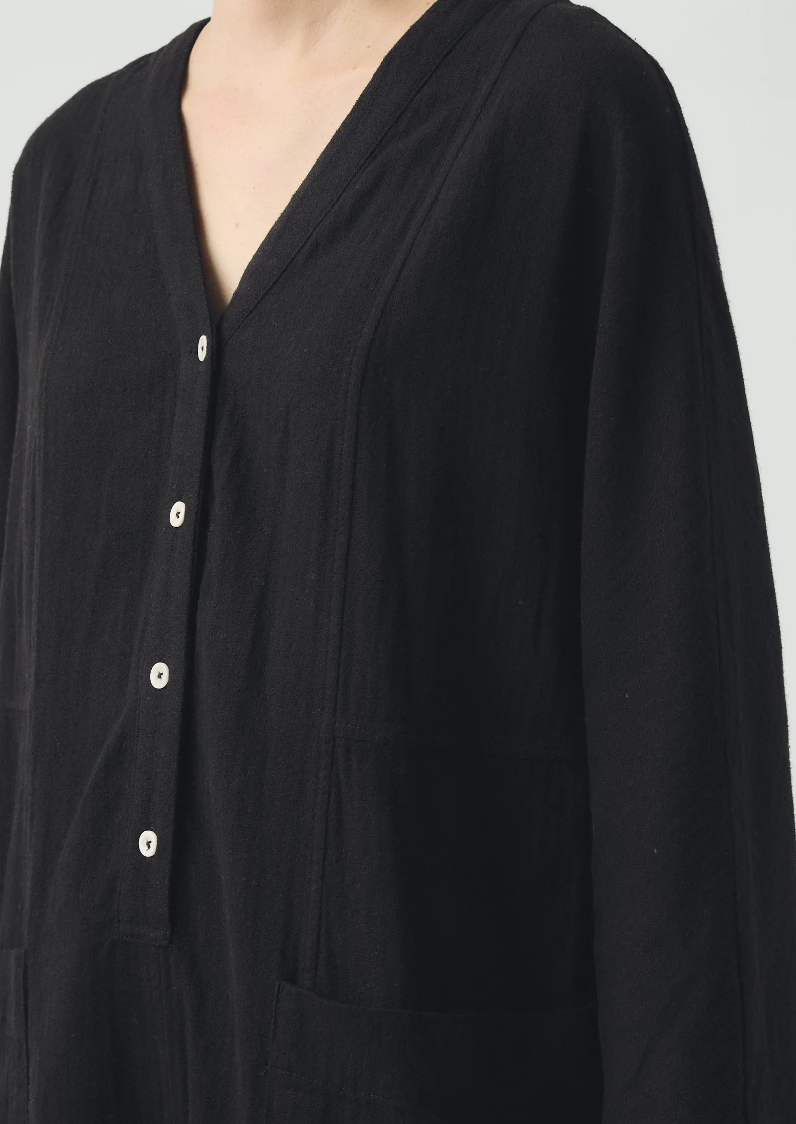 Brushed Linen Cotton Herringbone Jumpsuit | Slate sold by TOAST product image thumbnail 3