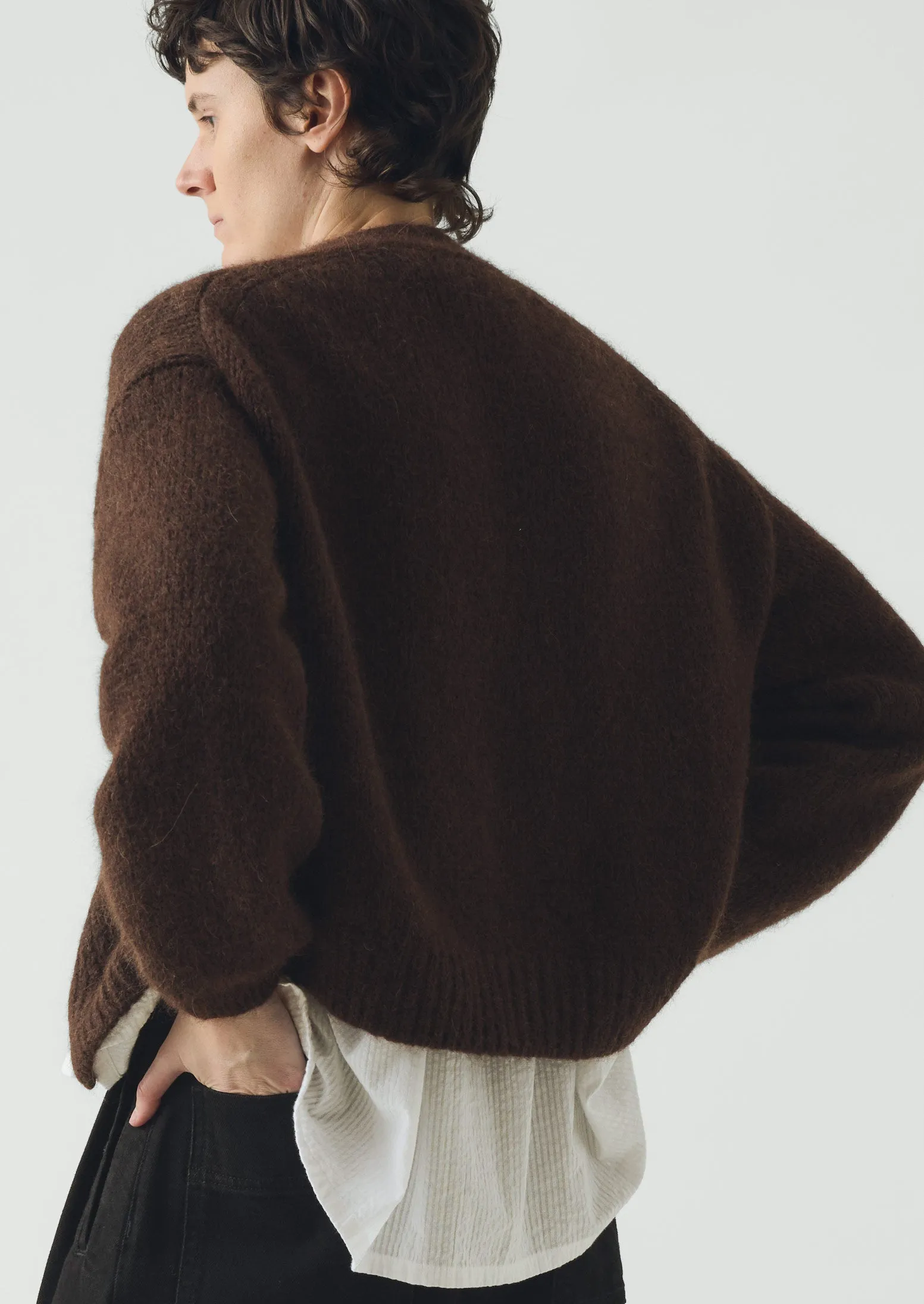 Lofty Alpaca Blend Cardigan | Chestnut sold by TOAST product image thumbnail 4