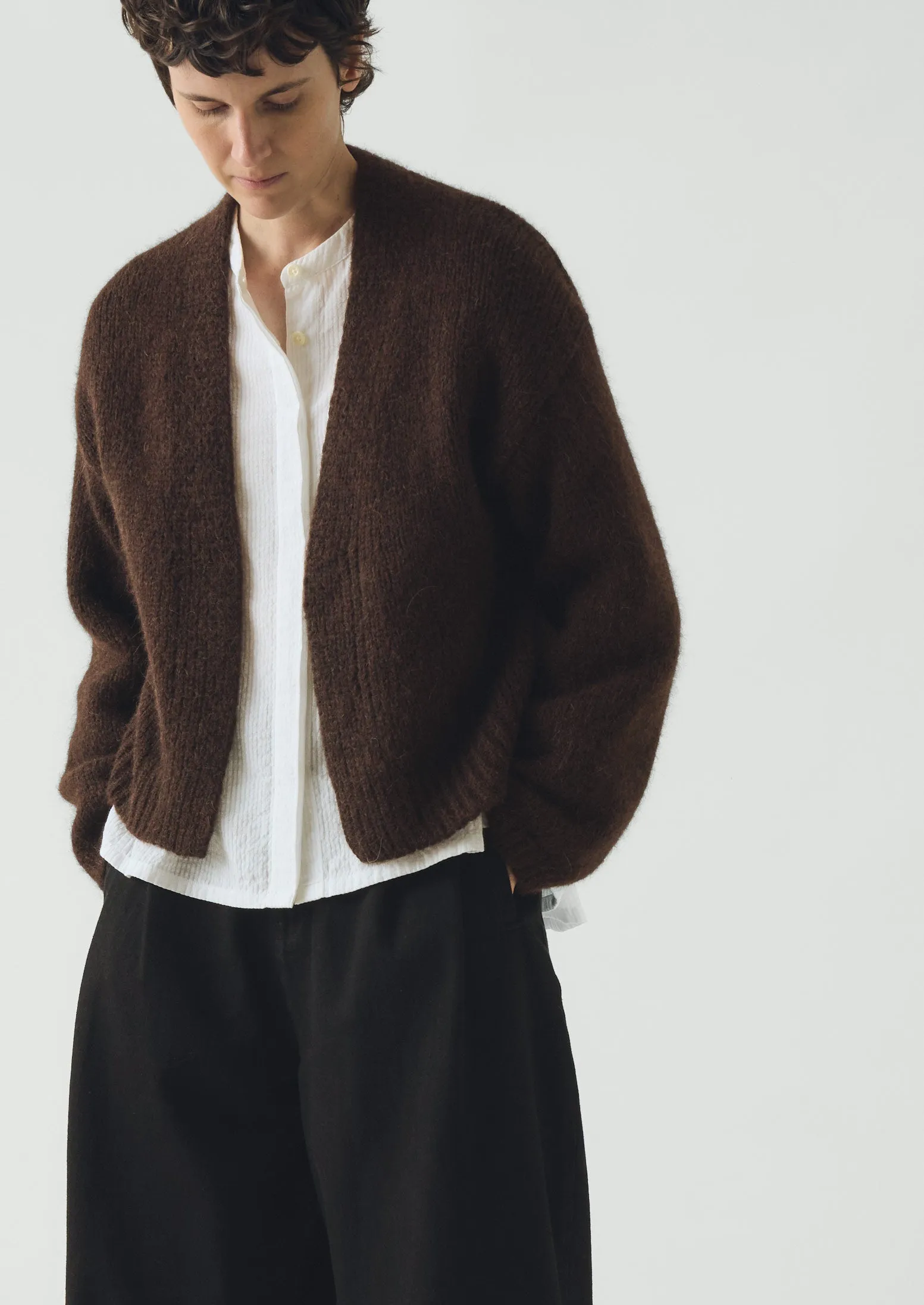 Lofty Alpaca Blend Cardigan | Chestnut sold by TOAST product image thumbnail 2