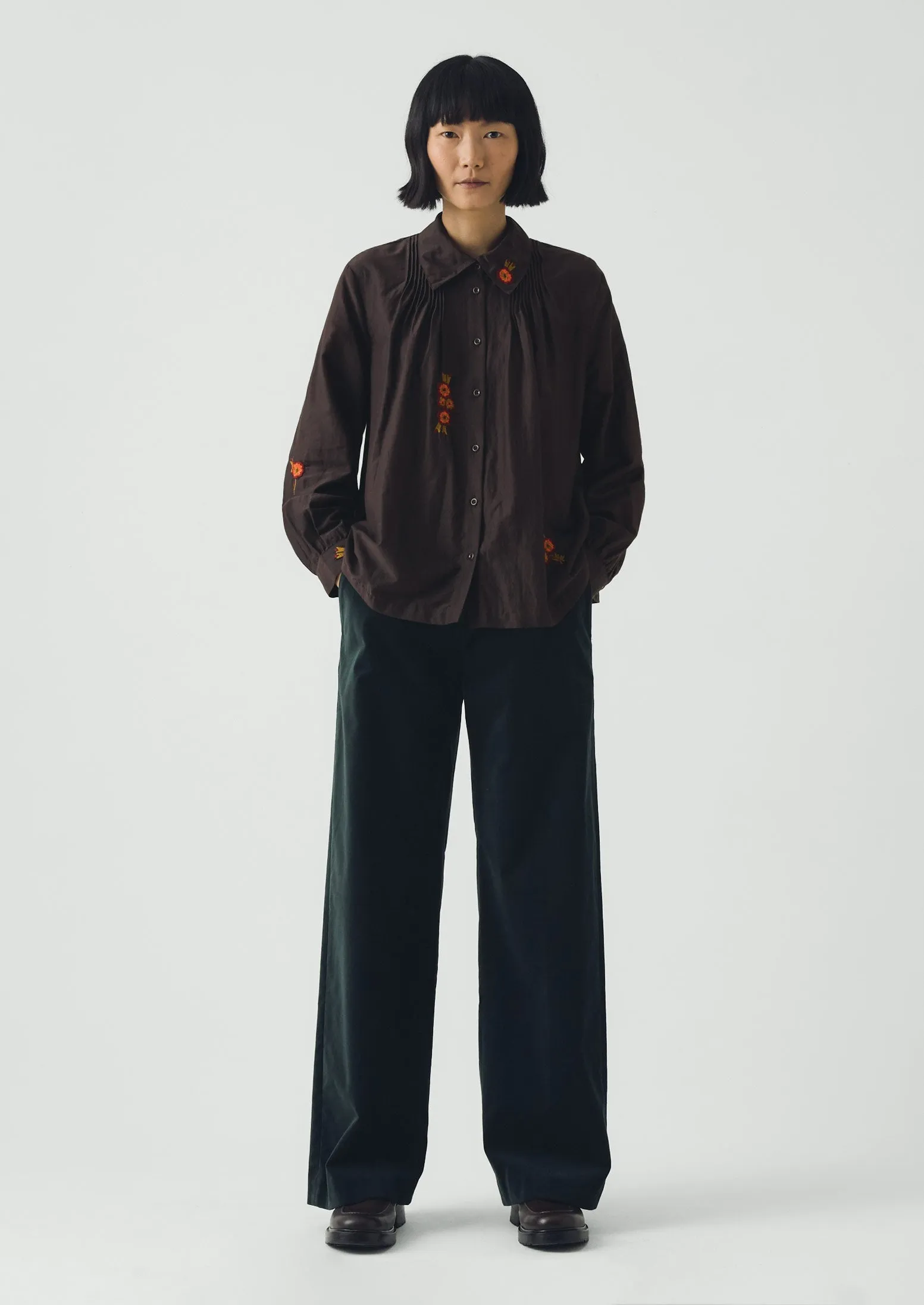 Cotton Velvet Straight Trousers | Oil sold by TOAST product image thumbnail 3