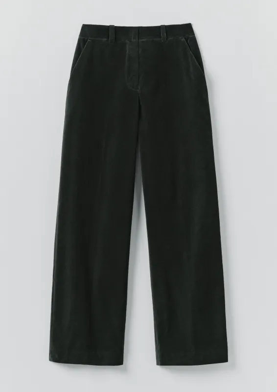 Cotton Velvet Straight Trousers | Oil sold by TOAST