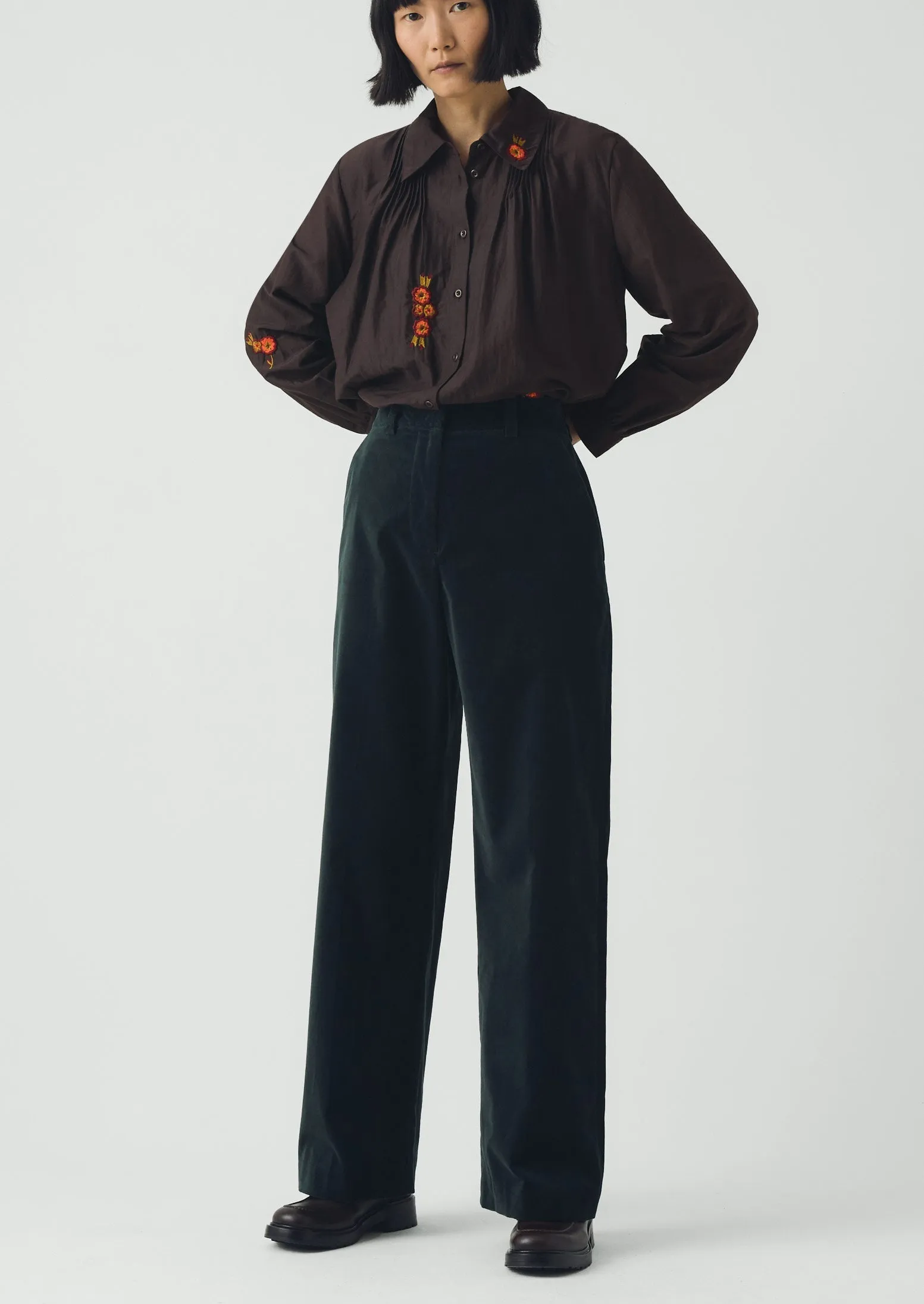 Cotton Velvet Straight Trousers | Oil sold by TOAST product image thumbnail 2