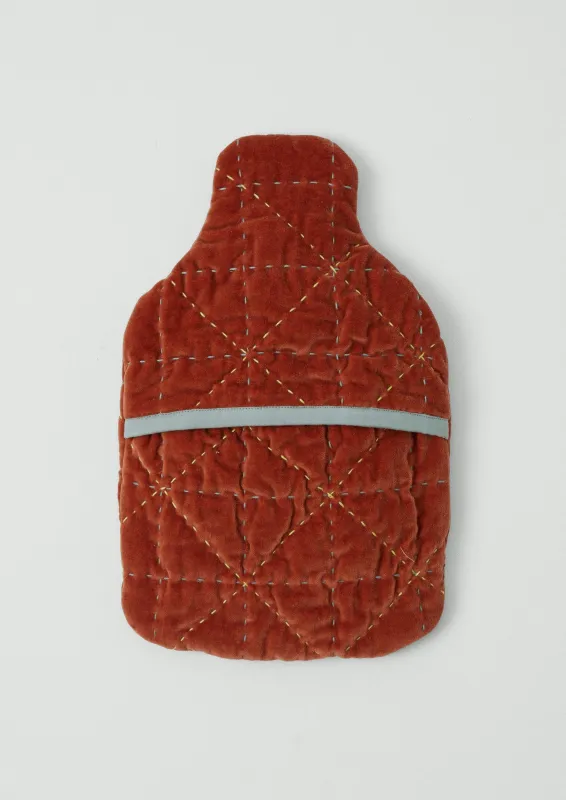 Quilted Velvet Hot Water Bottle Cover | Corallite sold by TOAST