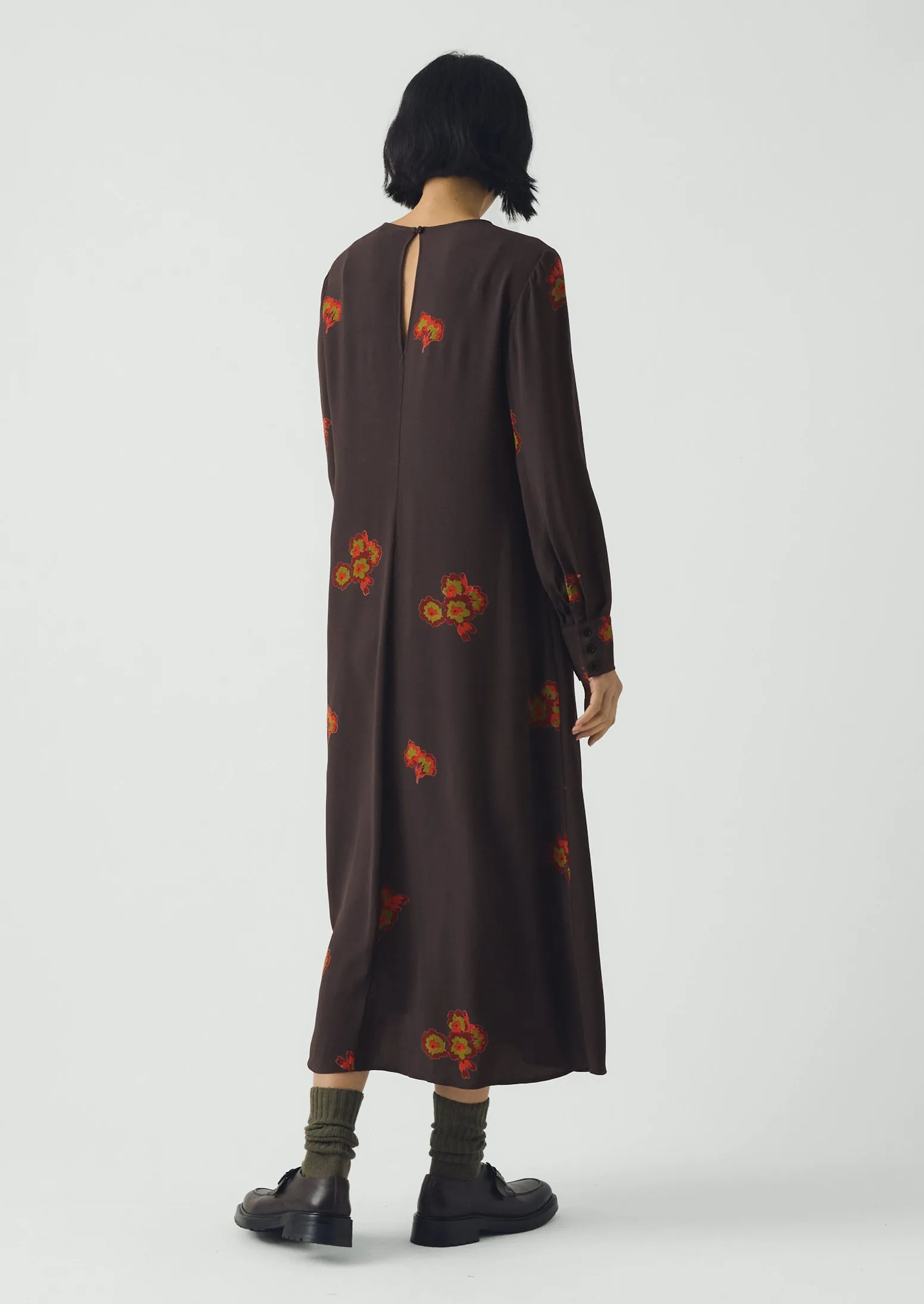 Vespertine Floral Print Column Dress | Slate sold by TOAST product image thumbnail 5