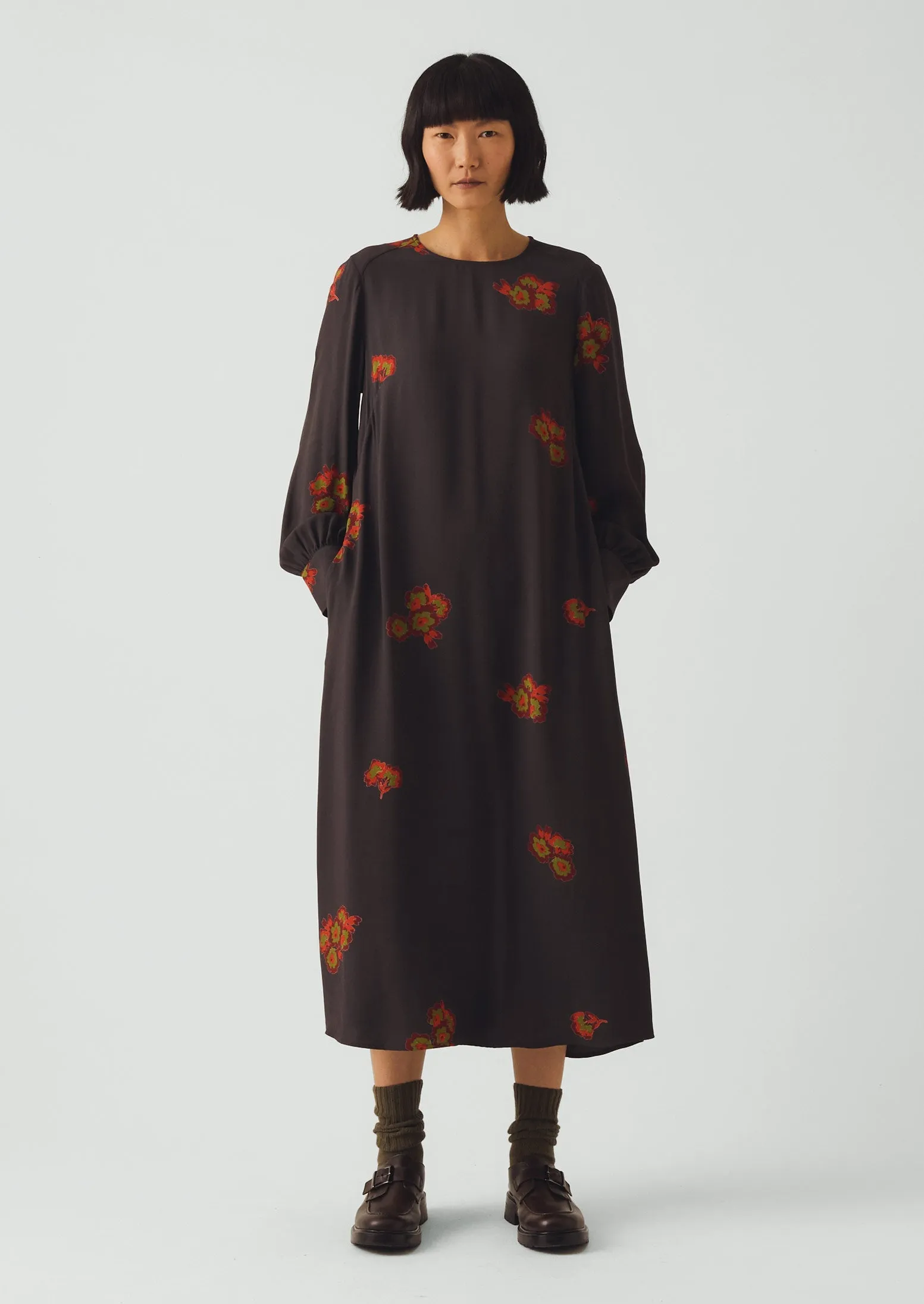 Vespertine Floral Print Column Dress | Slate sold by TOAST product image thumbnail 2