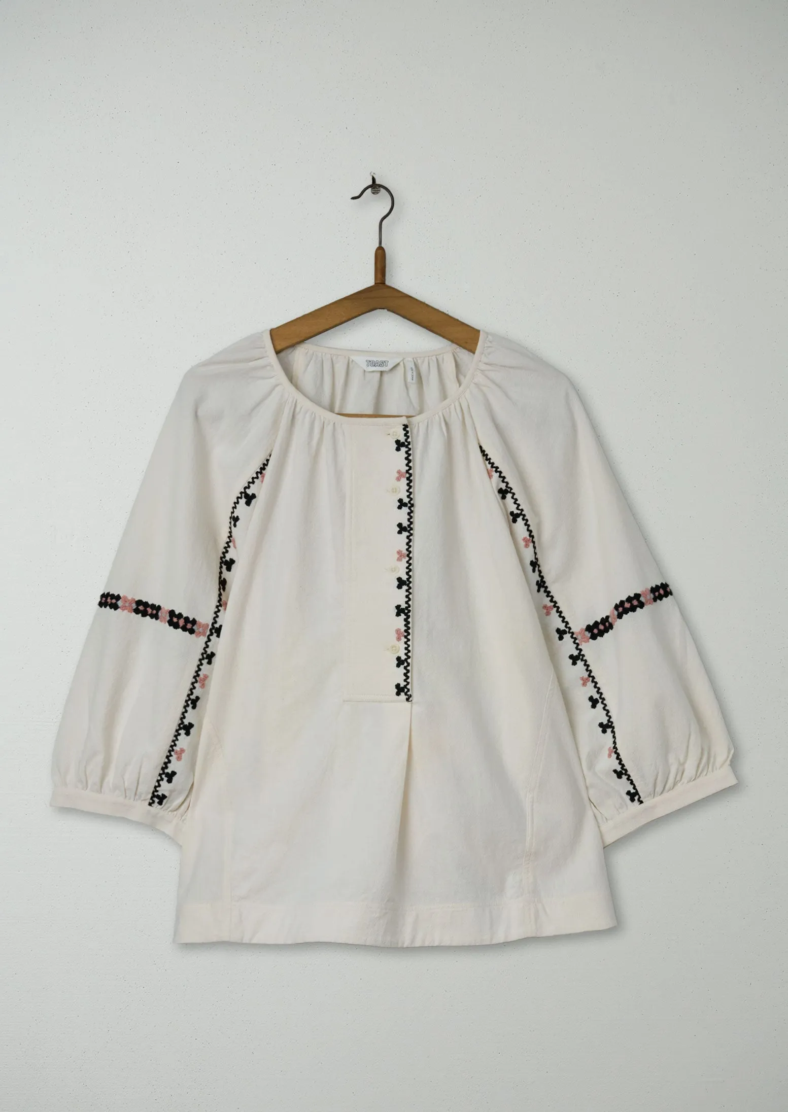 Reworn Embroidered Top Size L (713) | Ecru sold by TOAST
