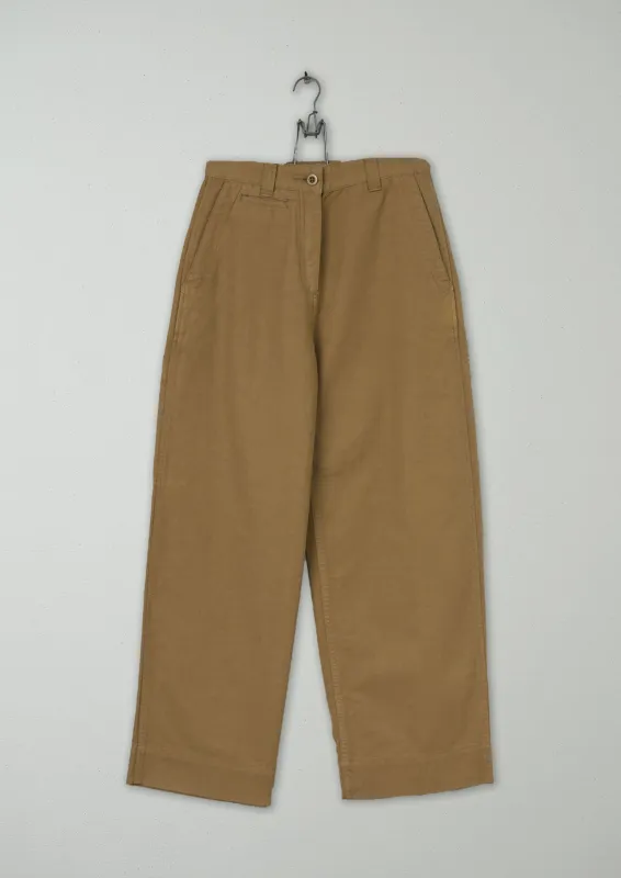 Reworn Cotton Linen Canvas Trousers Size 6 (860) | Taupe sold by TOAST