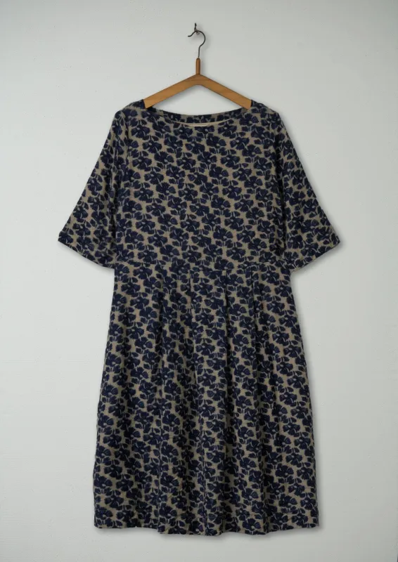 Reworn Painted Flower Wool Dress Size 16 (1182) | Multi sold by TOAST