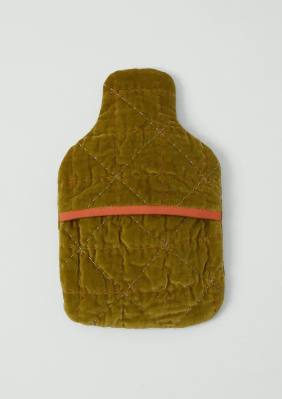 Quilted Velvet Hot Water Bottle Cover | Pomelo sold by TOAST