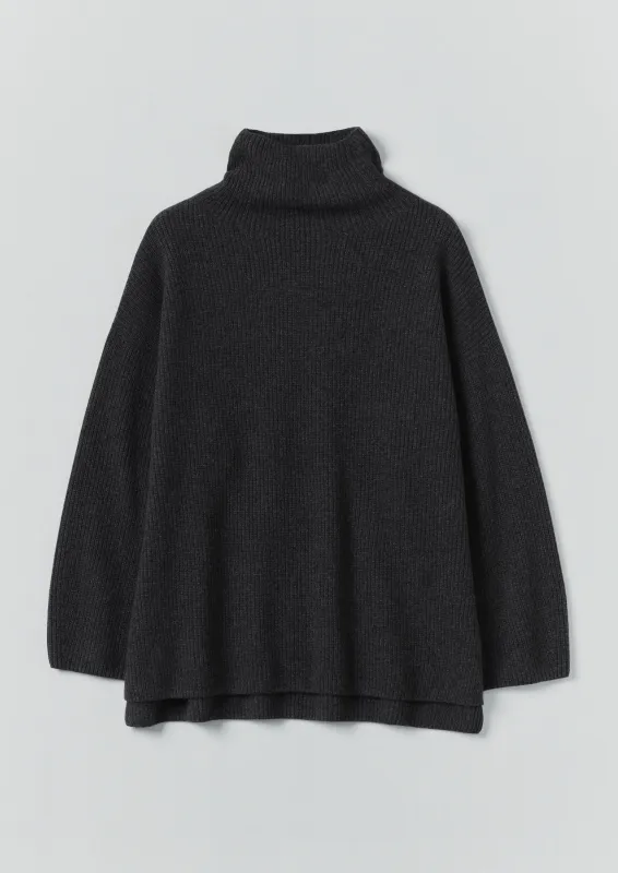 Wool Cashmere Oversized Ribbed Sweater | Charcoal sold by TOAST