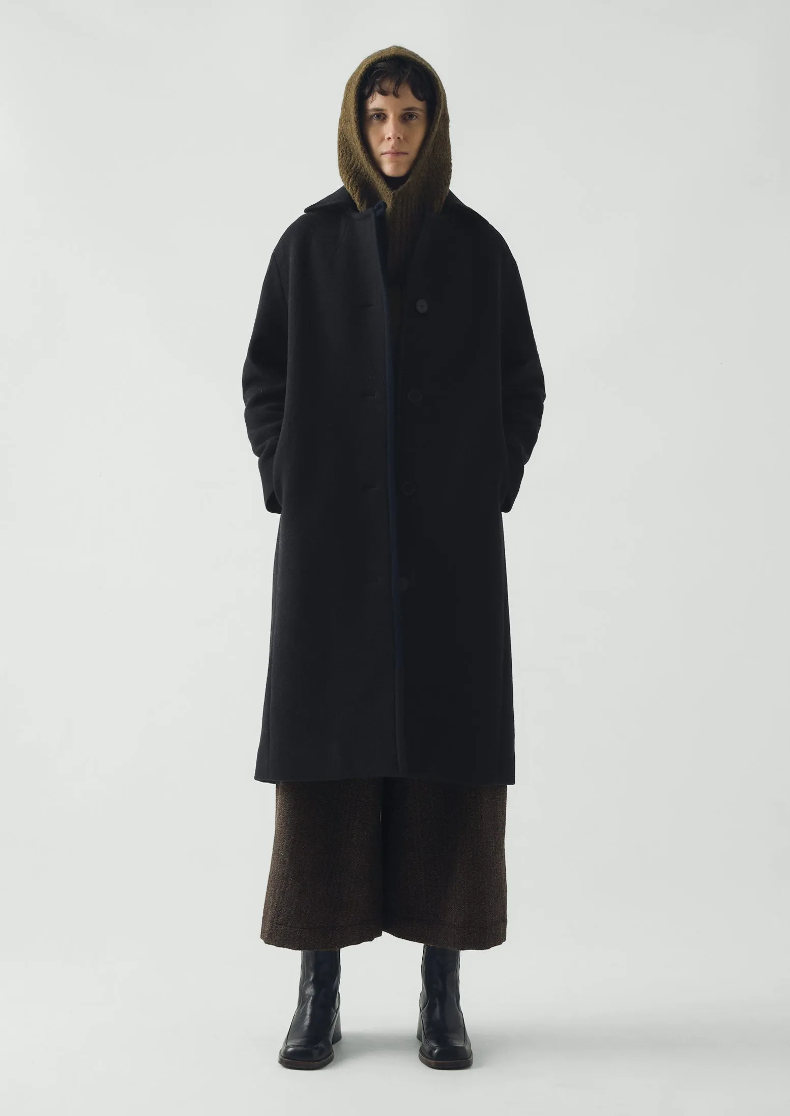 Wool Alpaca Boucle Hood | Rich Olive sold by TOAST product image thumbnail 3