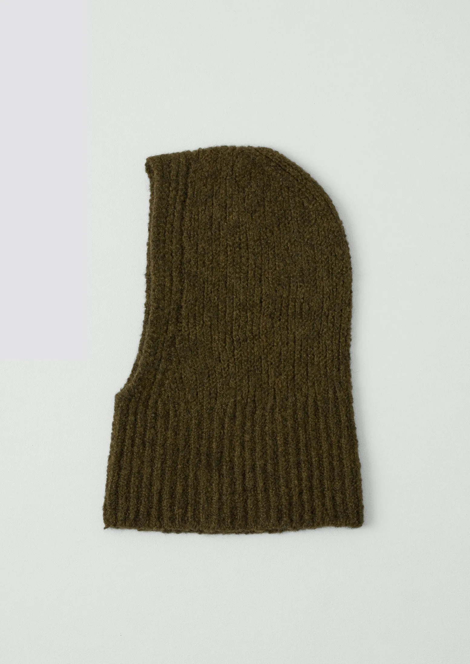 Wool Alpaca Boucle Hood | Rich Olive sold by TOAST