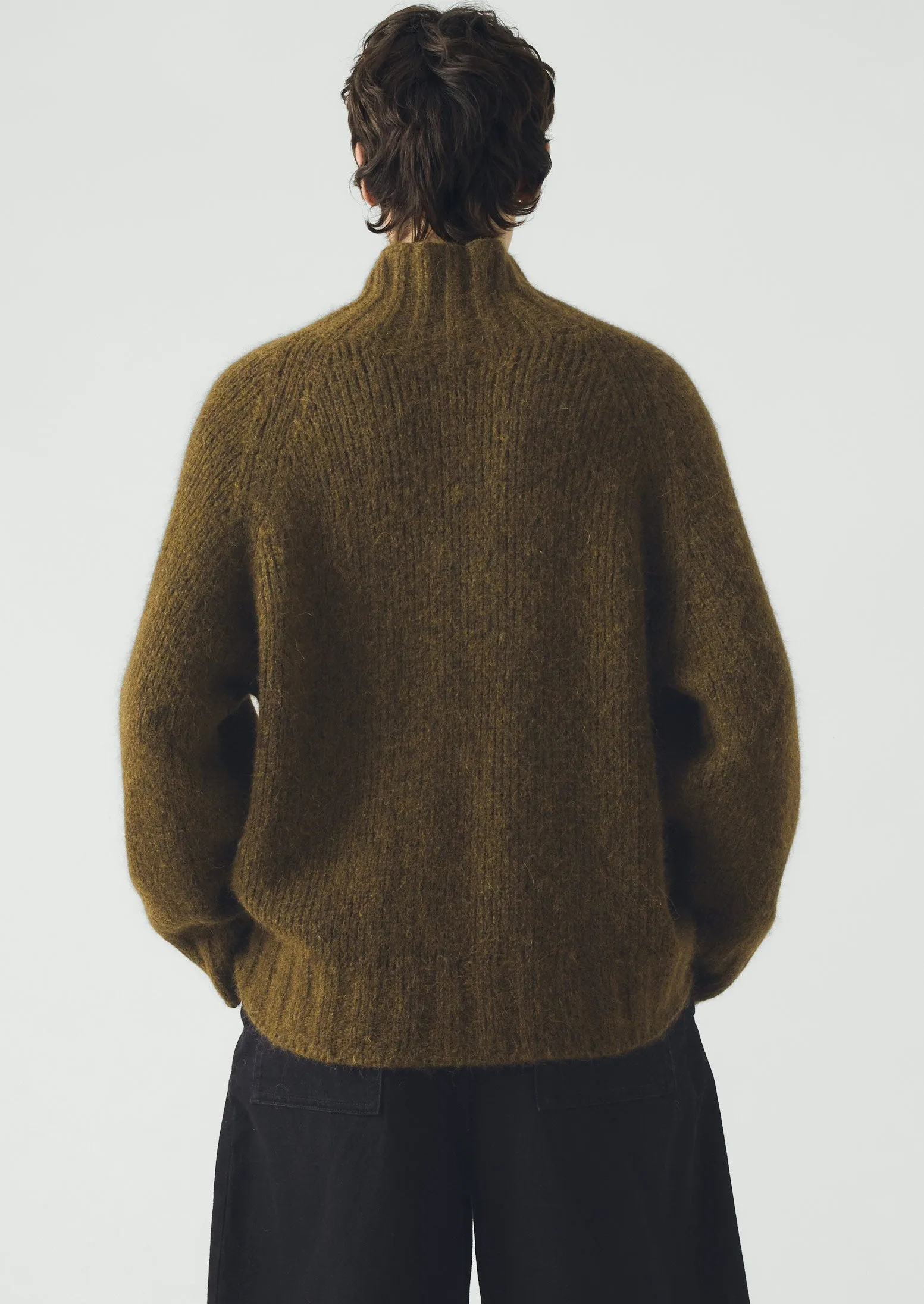 Lofty Alpaca High Neck Sweater | Olive sold by TOAST product image thumbnail 4