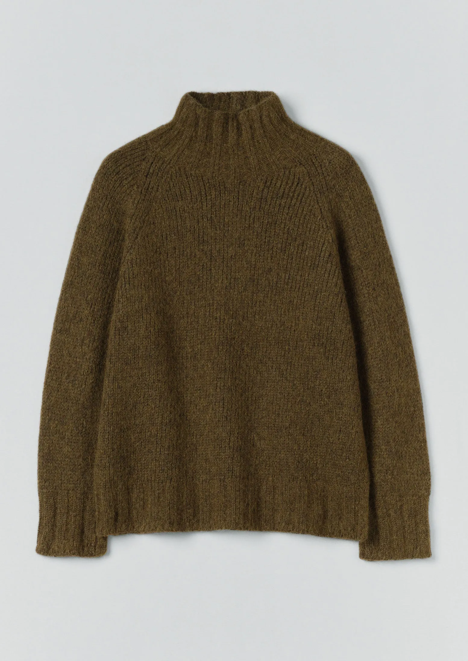 Lofty Alpaca High Neck Sweater | Olive sold by TOAST