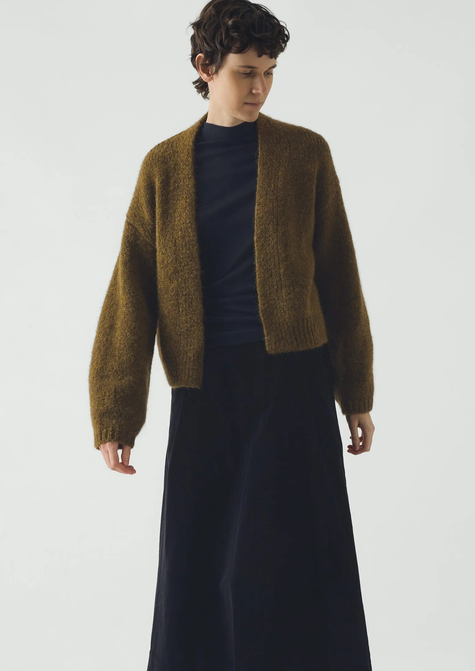 Lofty Alpaca Blend Cardigan | Olive Melange sold by TOAST product image thumbnail 4