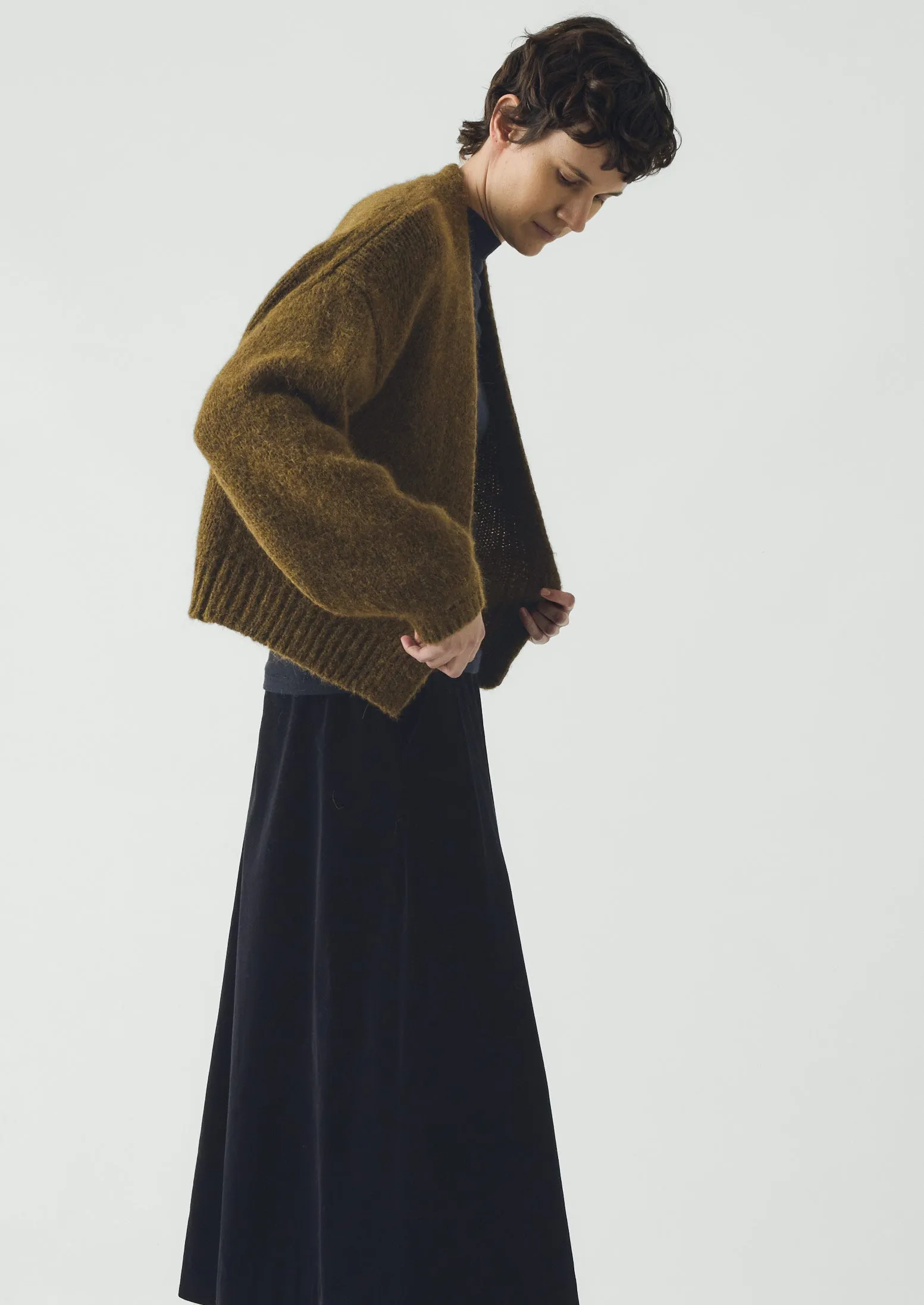 Lofty Alpaca Blend Cardigan | Olive Melange sold by TOAST product image thumbnail 2