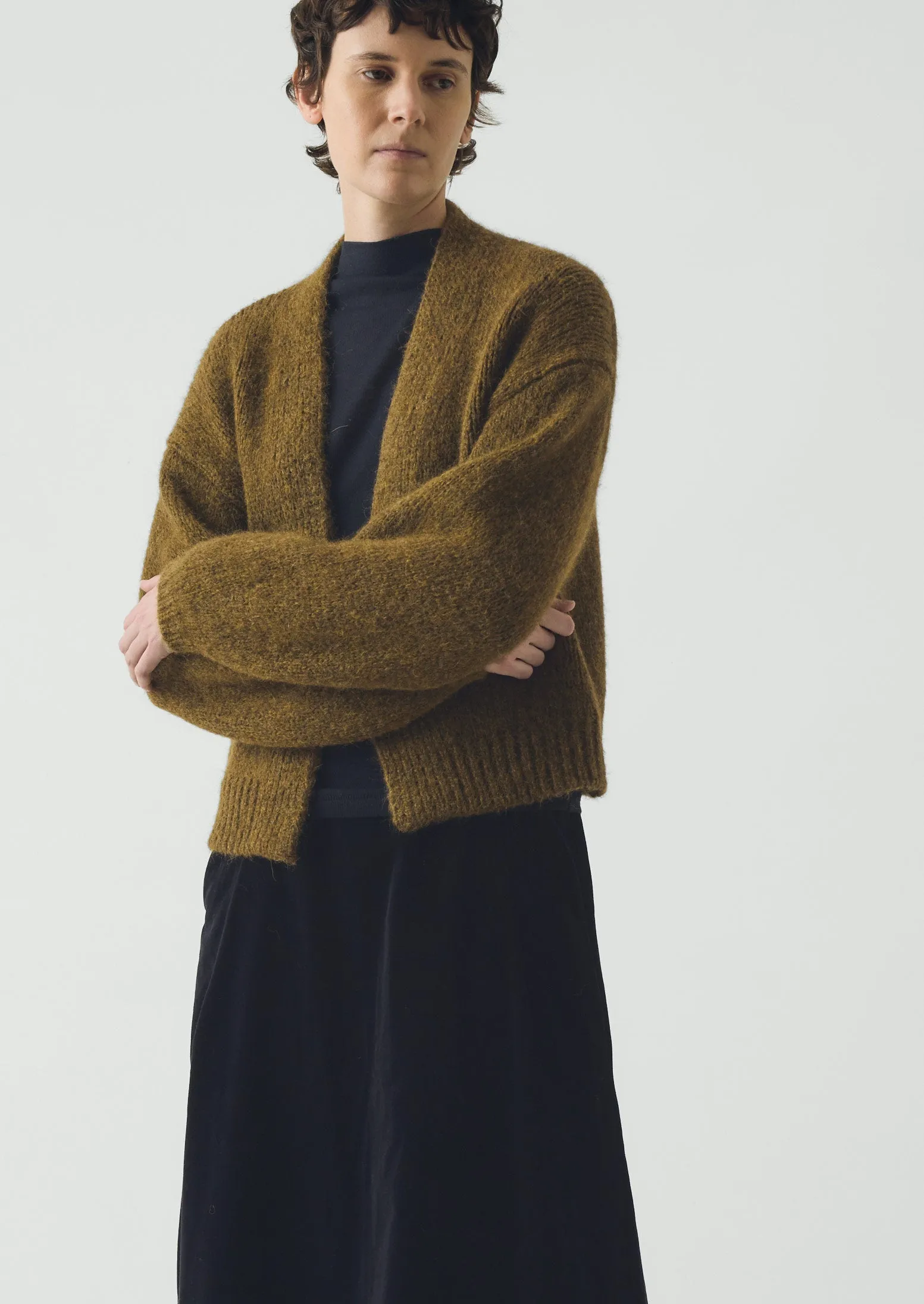 Lofty Alpaca Blend Cardigan | Olive Melange sold by TOAST product image thumbnail 3