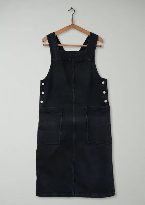 Reworn Pinafore Dress Size 8 (1305) | Black sold by TOAST