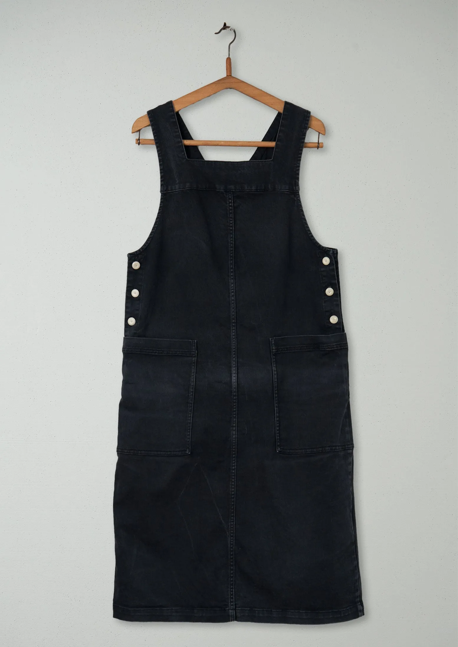 Reworn Pinafore Dress Size 8 (1305) | Black sold by TOAST