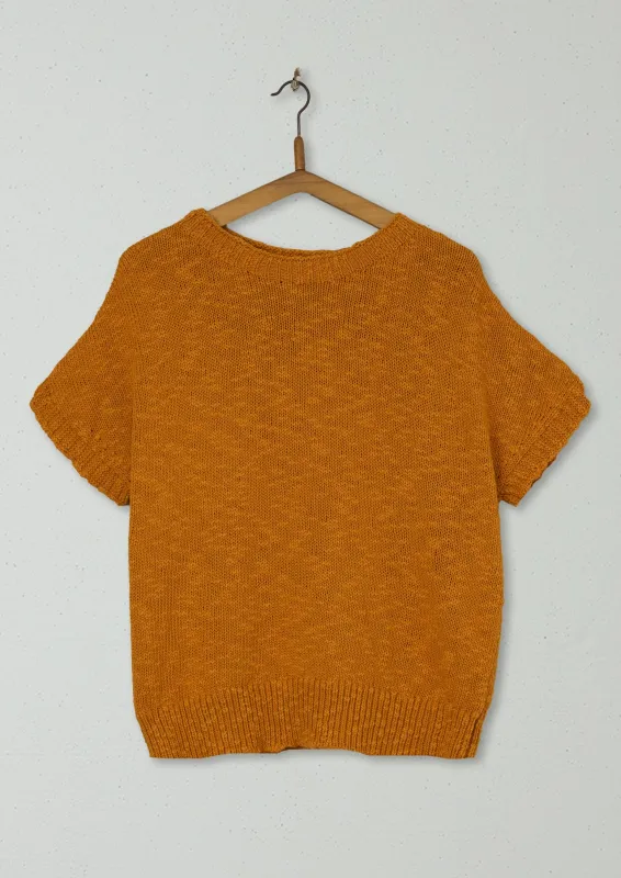 Reworn Cotton Cap Sleeve Sweater Size XS (411) | Spice sold by TOAST