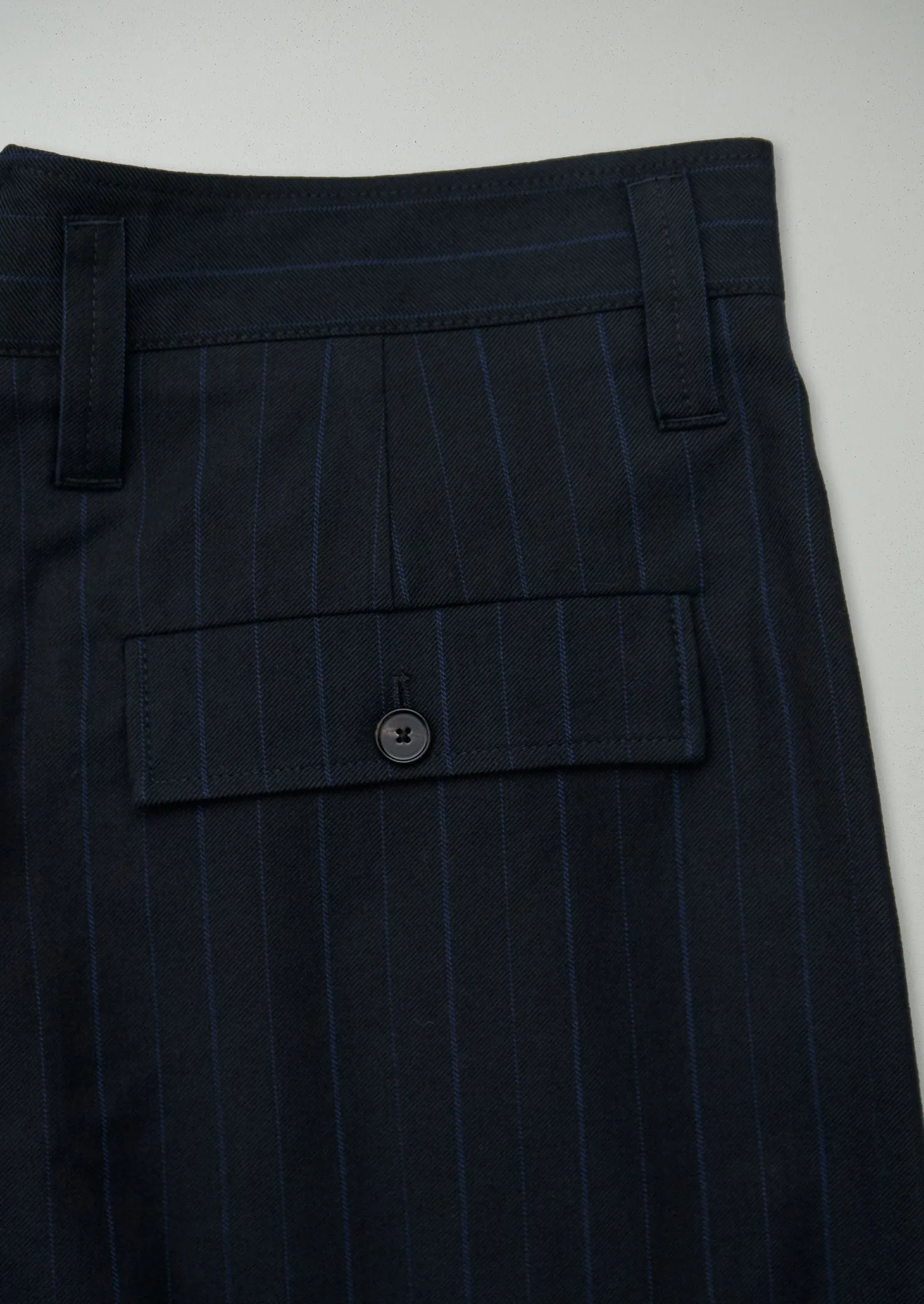 Reworn Mens Stripe Wool Cotton Trousers Size 32 (041) | Dark Indigo sold by TOAST product image thumbnail 2