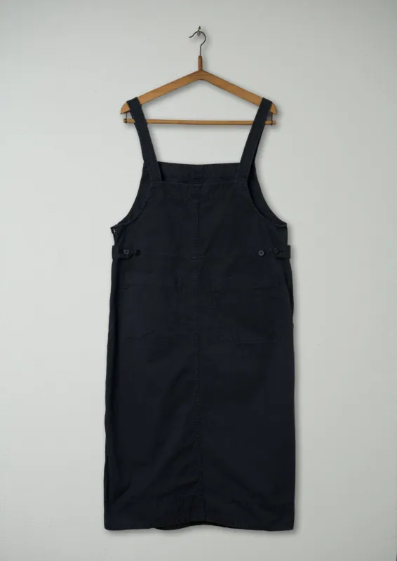 Reworn Twill Pinafore Dress Size 6 (1287) | Slate sold by TOAST