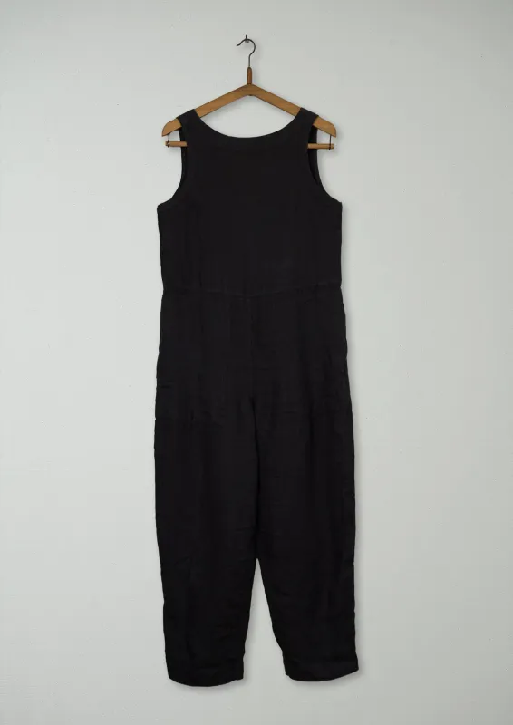 Reworn Cross Back Linen Jumpsuit Size XS (909) | Charcoal sold by TOAST
