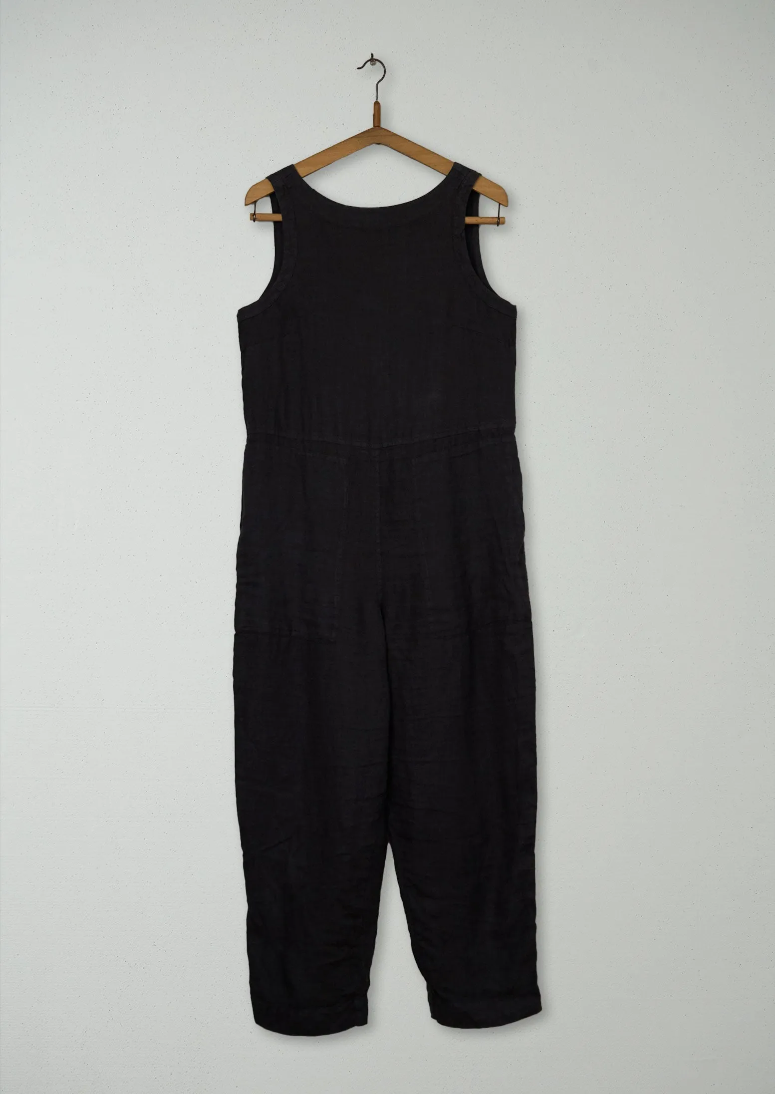 Reworn Cross Back Linen Jumpsuit Size XS (909) | Charcoal sold by TOAST