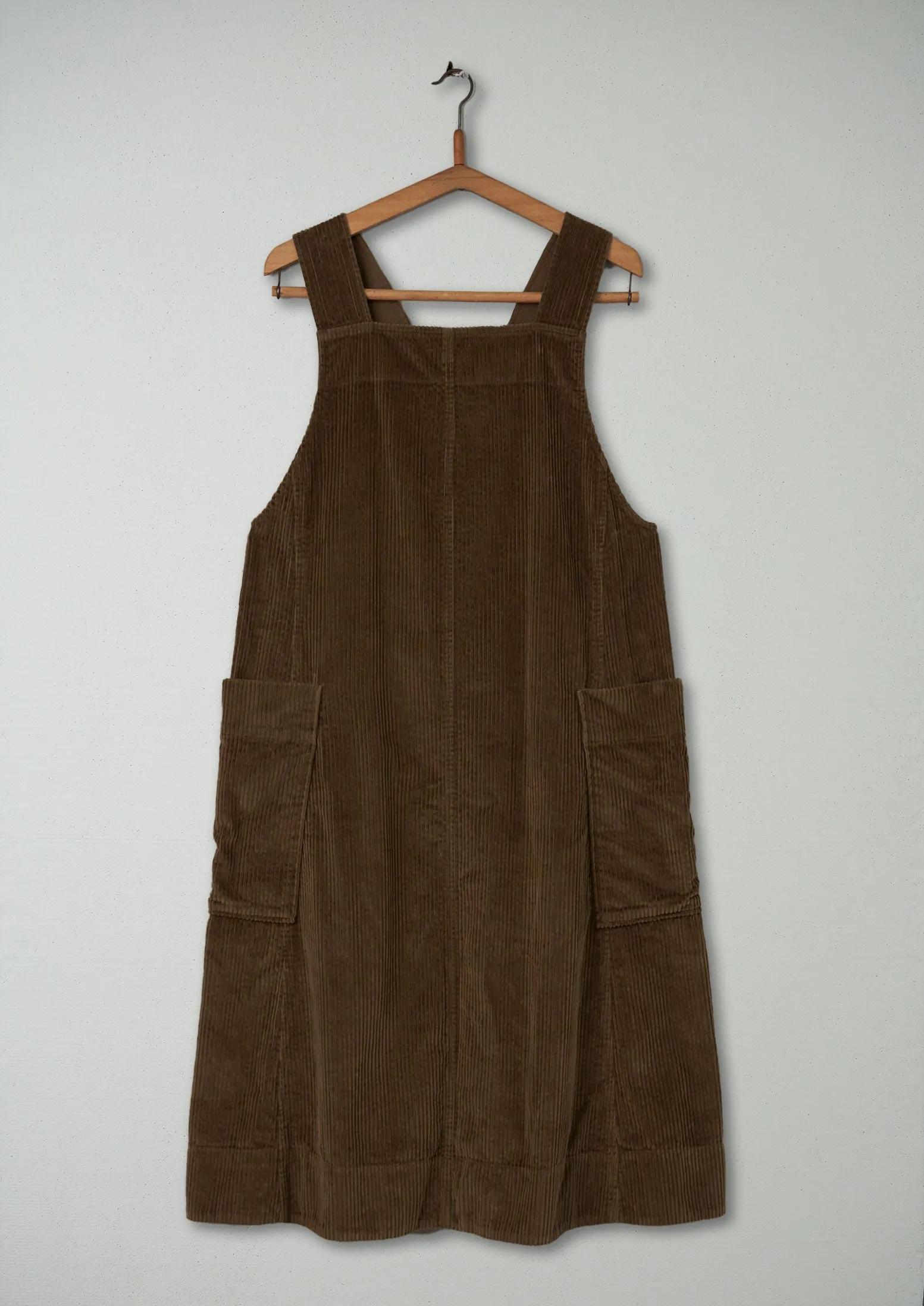 Reworn Cord Pinafore Dress Size 6 (1223) | Earth sold by TOAST