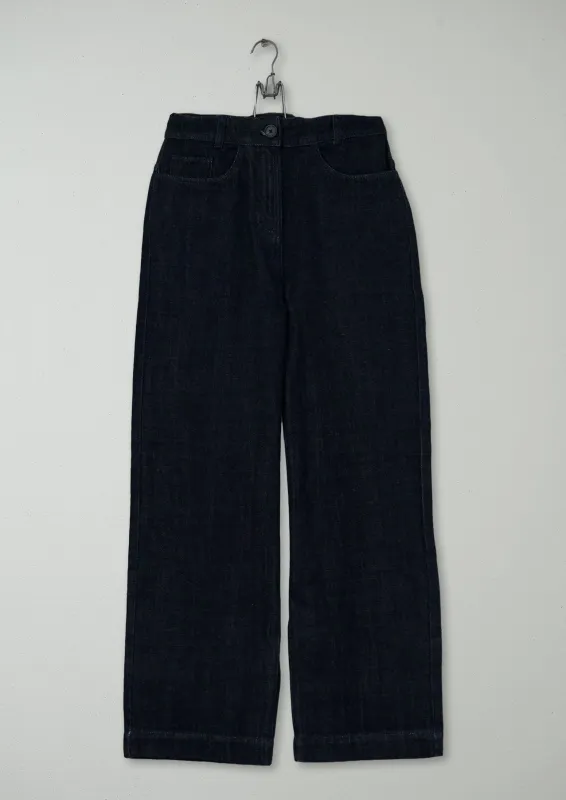Reworn Denim Wide Leg Trousers size 6 (812) | Indigo sold by TOAST