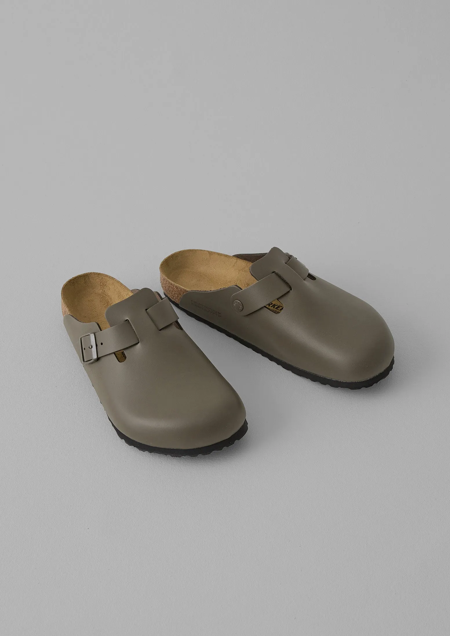 Birkenstock Leather Boston Clogs | Khaki sold by TOAST