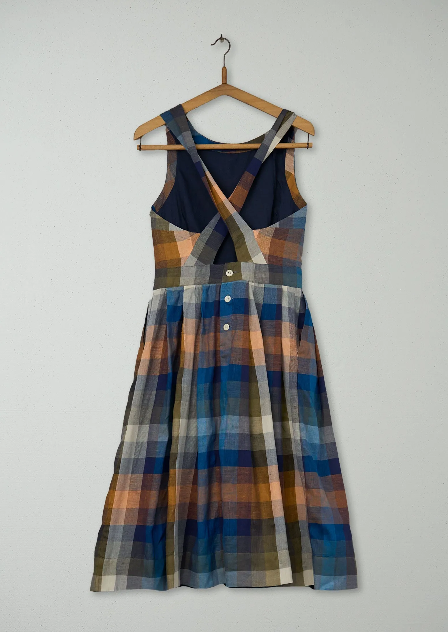 Reworn Madras Check Dress Size 8 (1302) | Multi sold by TOAST product image thumbnail 2