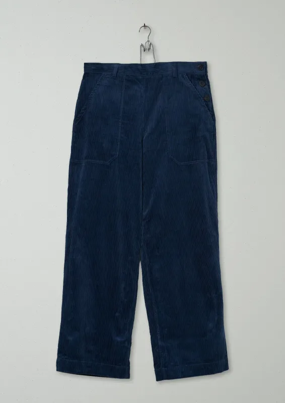 Reworn Organic Cord Trousers Size 12 (873) | Navy sold by TOAST