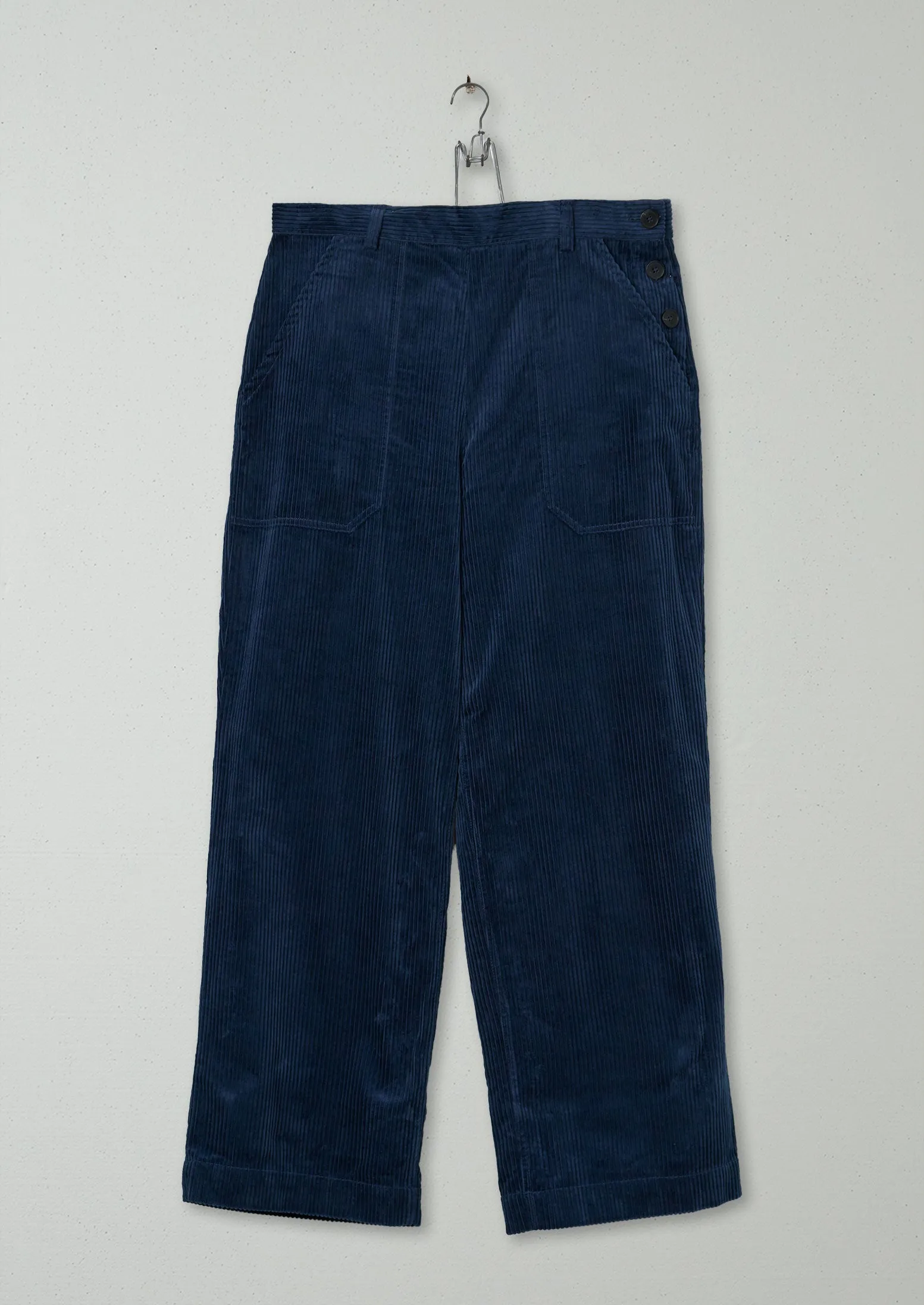 Reworn Organic Cord Trousers Size 12 (873) | Navy sold by TOAST