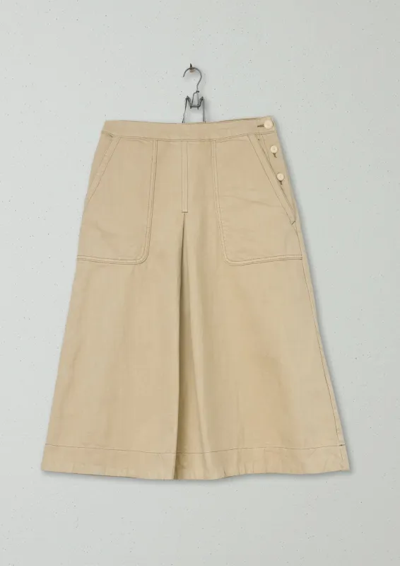 Reworn Organic Workwear Skirt Size 10 (215) | Biscuit sold by TOAST
