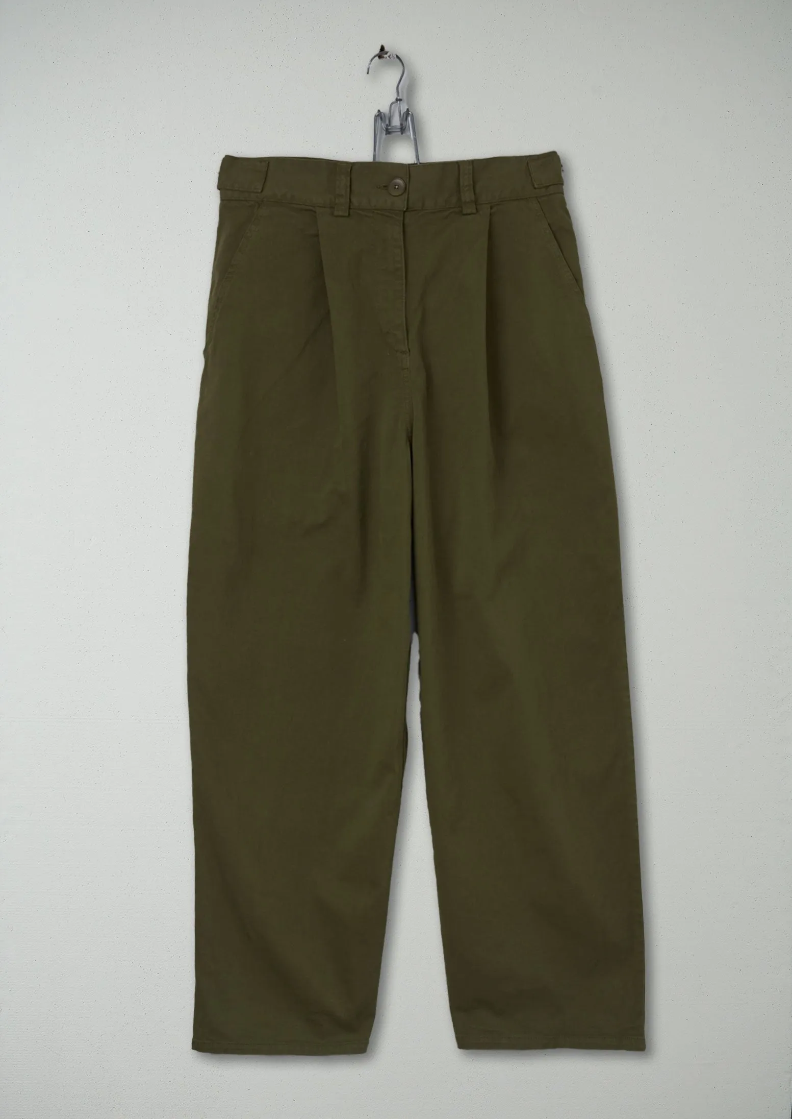 Reworn Side Tab Trousers Size 16 (906) | Rich Olive sold by TOAST