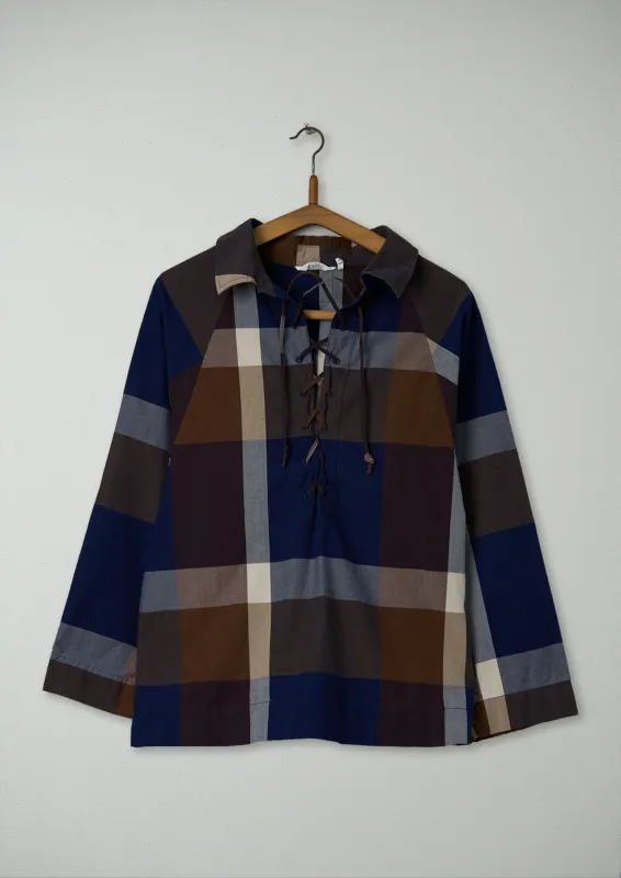 Reworn Lace Up Check Top Size XS (770) | Multi sold by TOAST